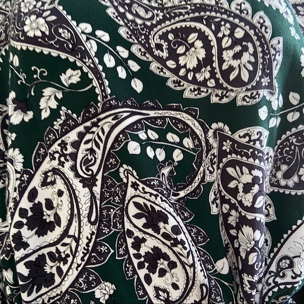 Eloquii Easy Paisley Boat Neck Knee Length Rayon Bohemian Floral Dress with Tie - Picture 9 of 12